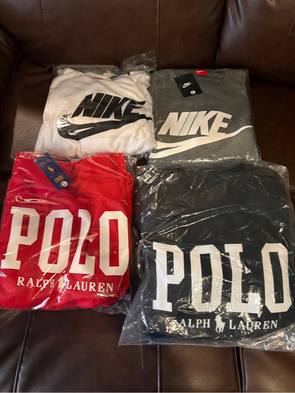 Nike & Polo Ralph Lauren Sweatshirt Bundle - White, Gray, Red, Black